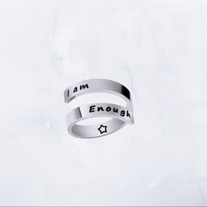 New I Am Enough Ring, Silver Ring, Inspired Ring